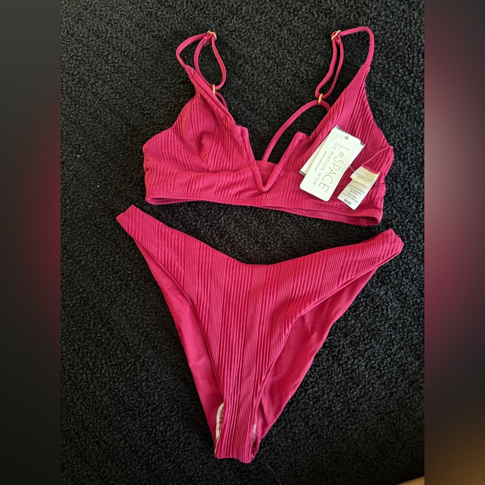 NEW L*Space bikini in Cabernet Pointelle Rib